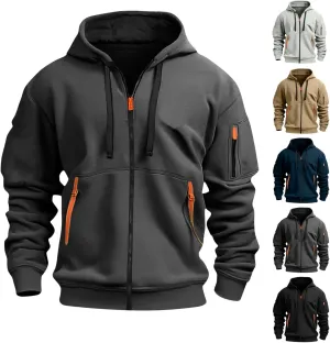 Mens Hoodies Zip Up, Casual Hoodies for Men with Pockets Full Zip Long Sleeve Sweatshirt Sports Hooded Jacket