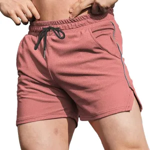 Men's Mesh Athletic Basketball Shorts Split Swim Trunks Quick Dry Sporty Short Running Stretchy Shorts with Pockets