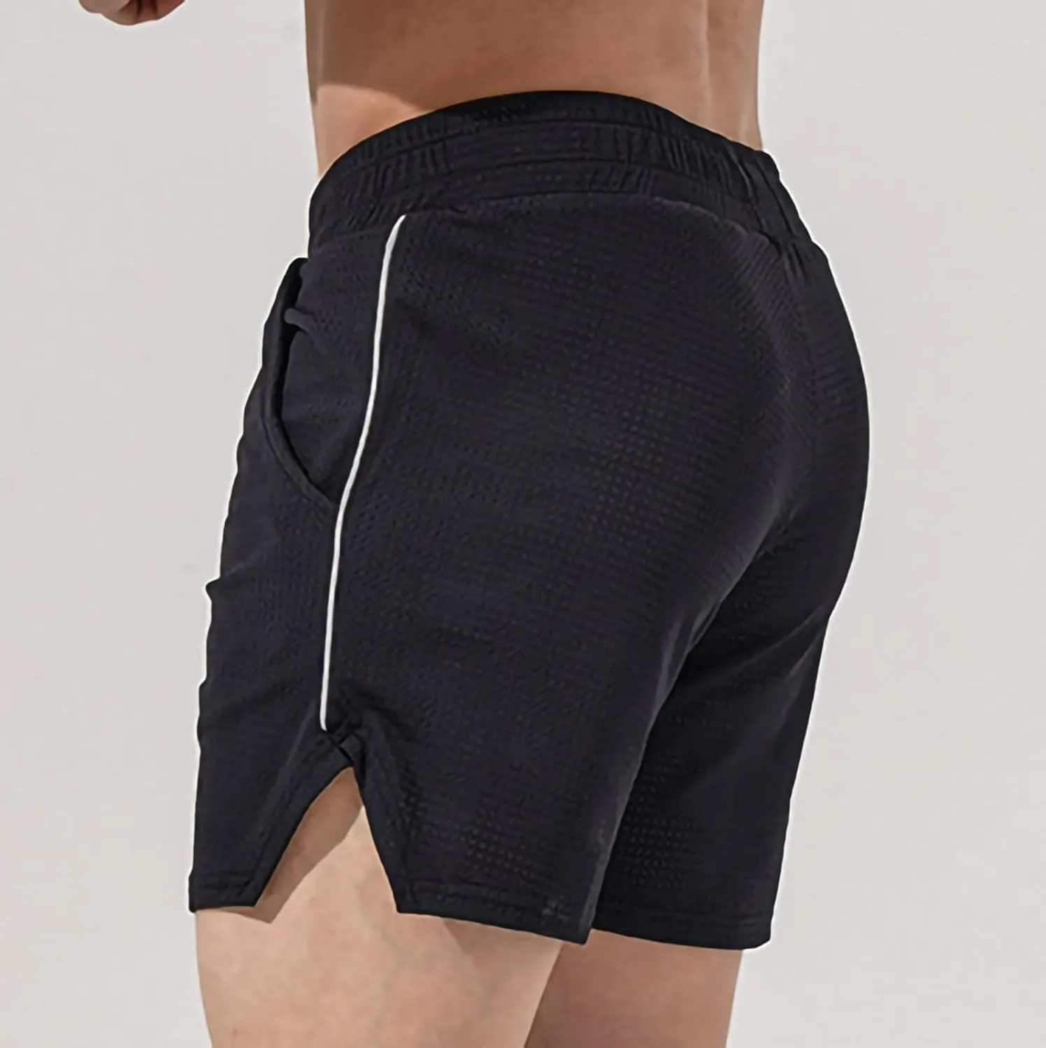Men's Mesh Athletic Basketball Shorts Split Swim Trunks Quick Dry Sporty Short Running Stretchy Shorts with Pockets