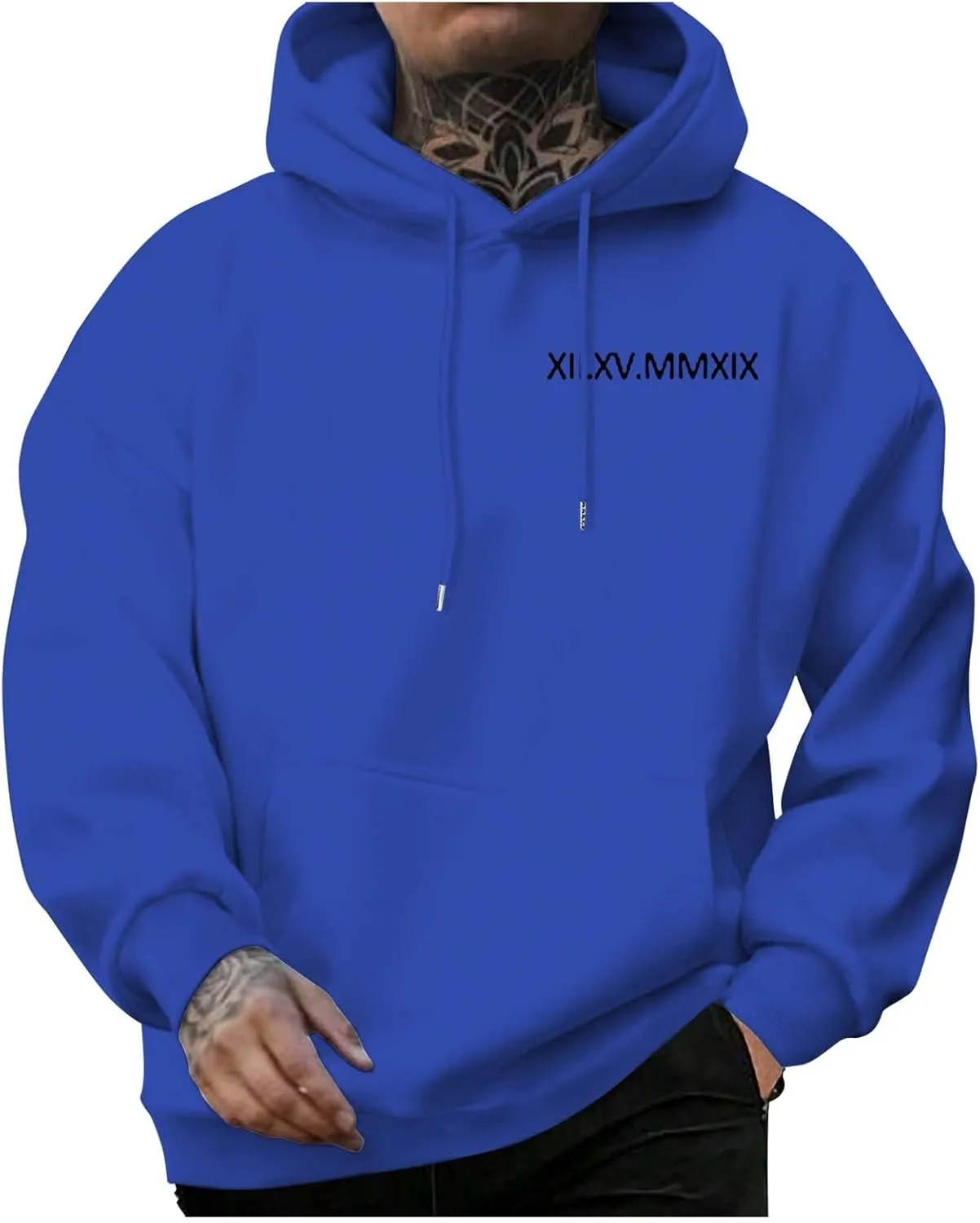 Men's Novelty Color Block Pullover Fleece Hoodies Workout Fit Cotton Blend Hooded Sweatshirts Casual Active Hoodie