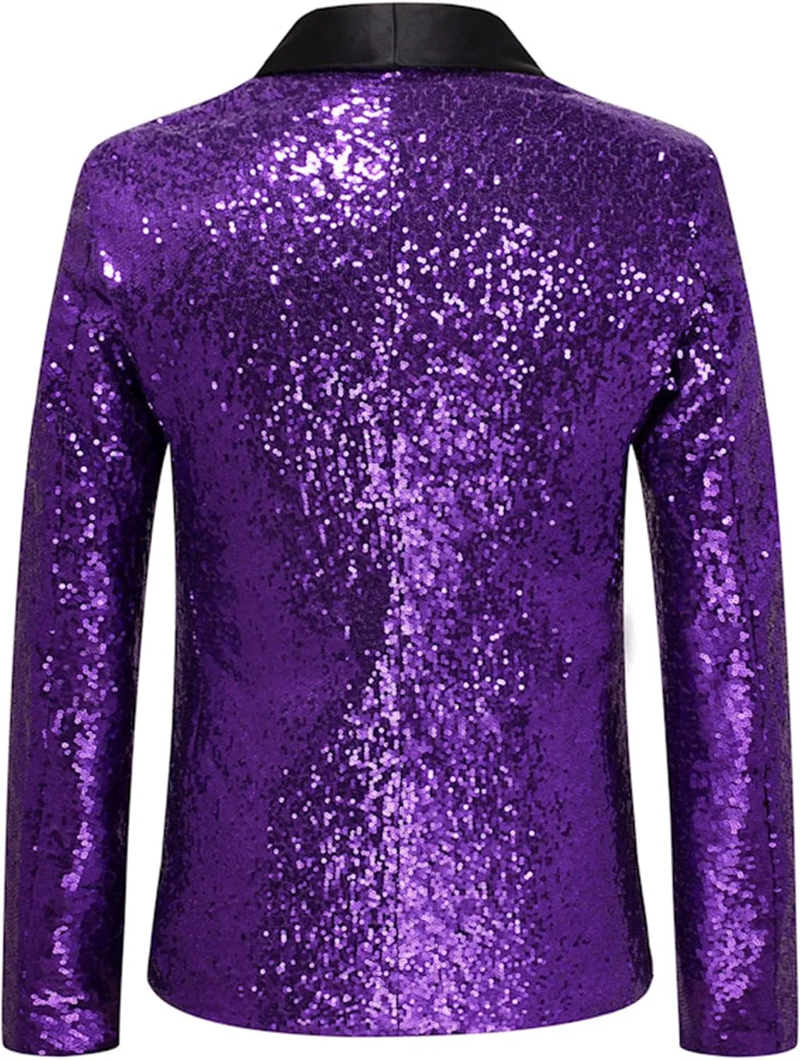 Men's Sequins Suit Jacket Slim Fit Shawl Lapel Blazer Sport Coats 1 Button Tuxedo Jackets for Prom Party Dinner