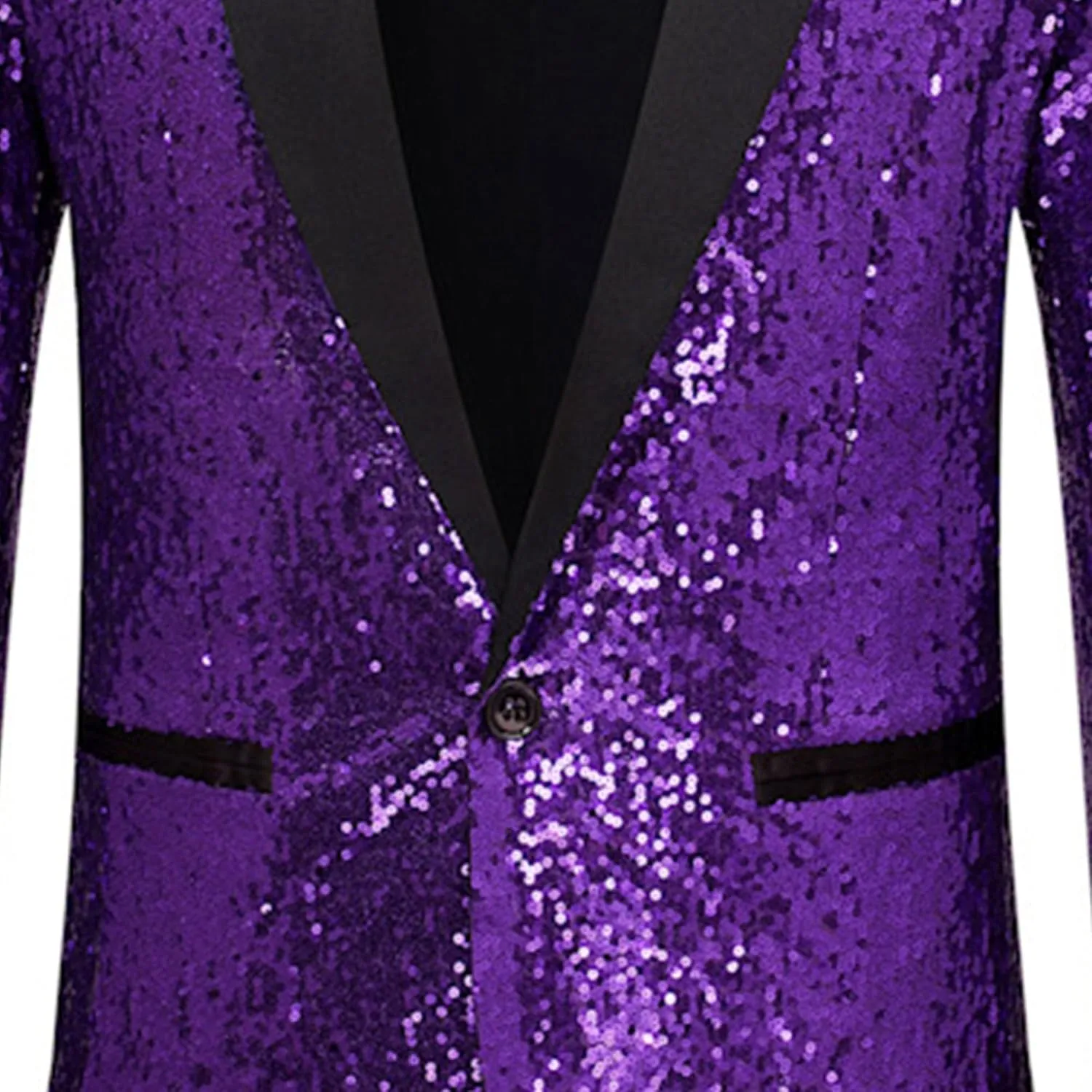 Men's Sequins Suit Jacket Slim Fit Shawl Lapel Blazer Sport Coats 1 Button Tuxedo Jackets for Prom Party Dinner