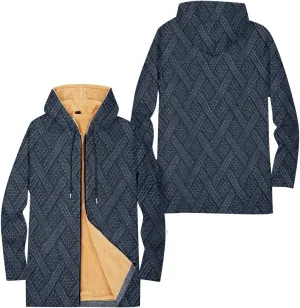Mens Sherpa Hoodie Full-Zip Heavyweight Casual Hooded Warm Thick Thermal Hoodies