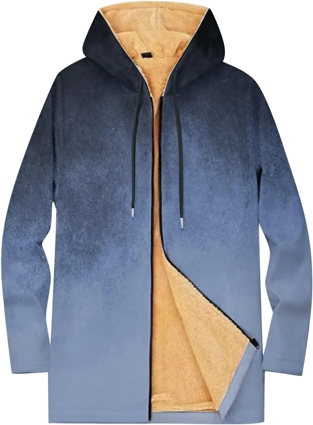 Mens Sherpa Lined Hoodie Full-Zip Fleece Thick Hoodies Heavyweight Thermal Warm Sweatshirt