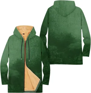 Mens Sherpa Lined Hoodie Full-Zip Thermal Fleece Sweatshirt Casual Heavyweight Winter Hoodies