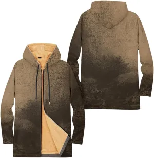 Mens Sherpa Lined Hoodie Full-Zip Thermal Fleece Sweatshirt Casual Heavyweight Winter Hoodies