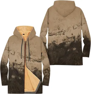 Mens Sherpa Lined Hoodie Full-Zip Winter Warm Hooded Heavyweight Thermal Fleece Sweatshirt