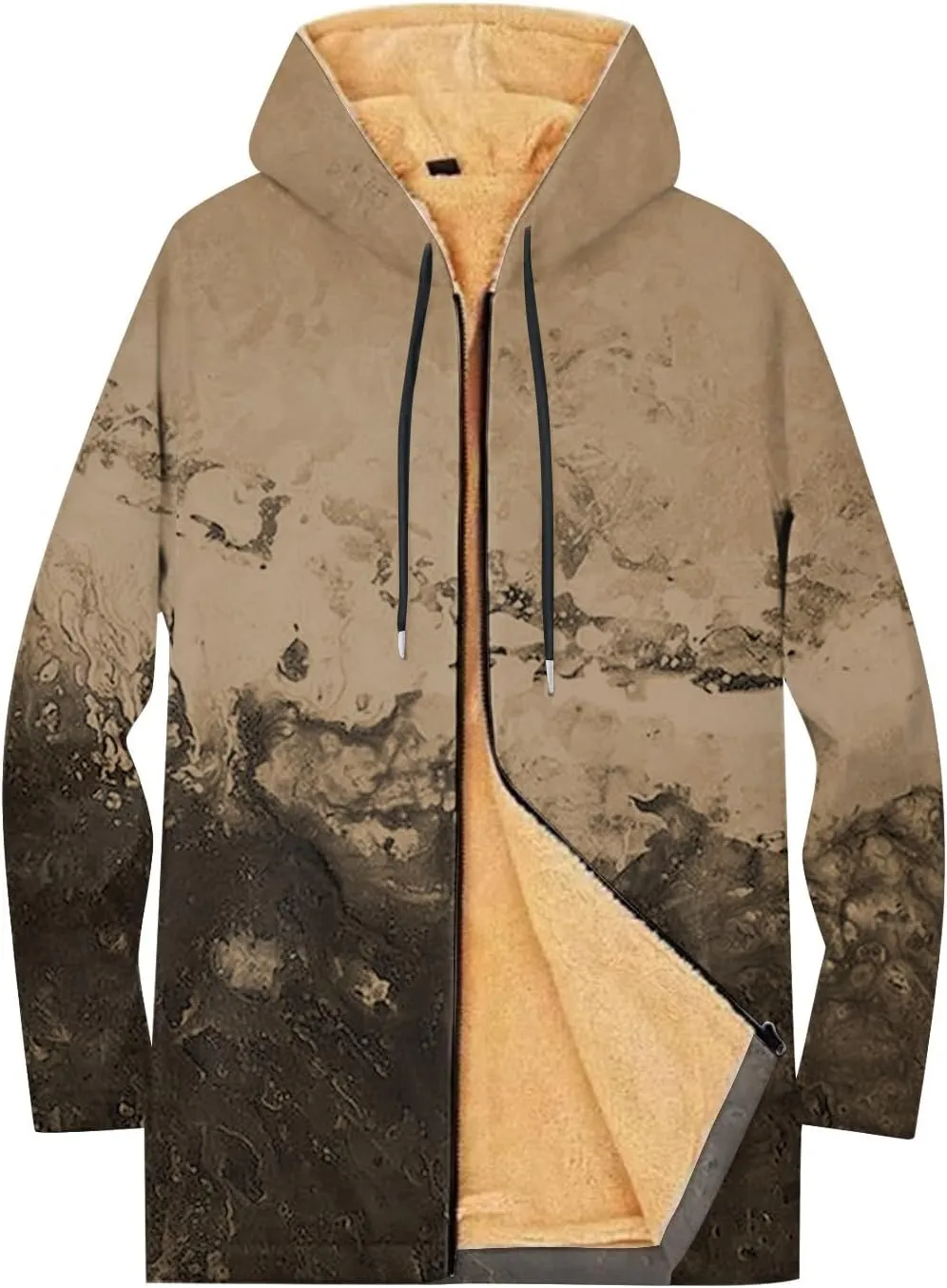 Mens Sherpa Lined Hoodie Full-Zip Winter Warm Hooded Heavyweight Thermal Fleece Sweatshirt