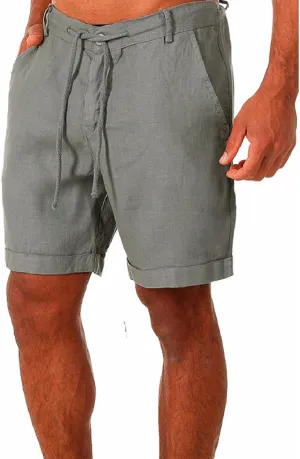 Mens Shorts Casual Drawstring Linen Shorts Loose Fit Stretch Workout Athletic Shorts Summer Beach Wear