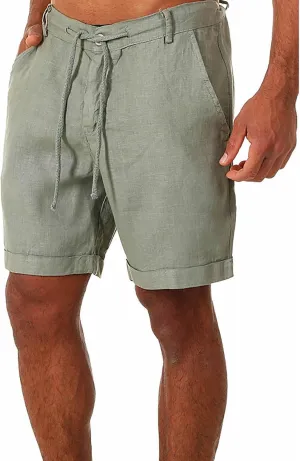 Mens Shorts Casual Drawstring Linen Shorts Loose Fit Stretch Workout Athletic Shorts Summer Beach Wear