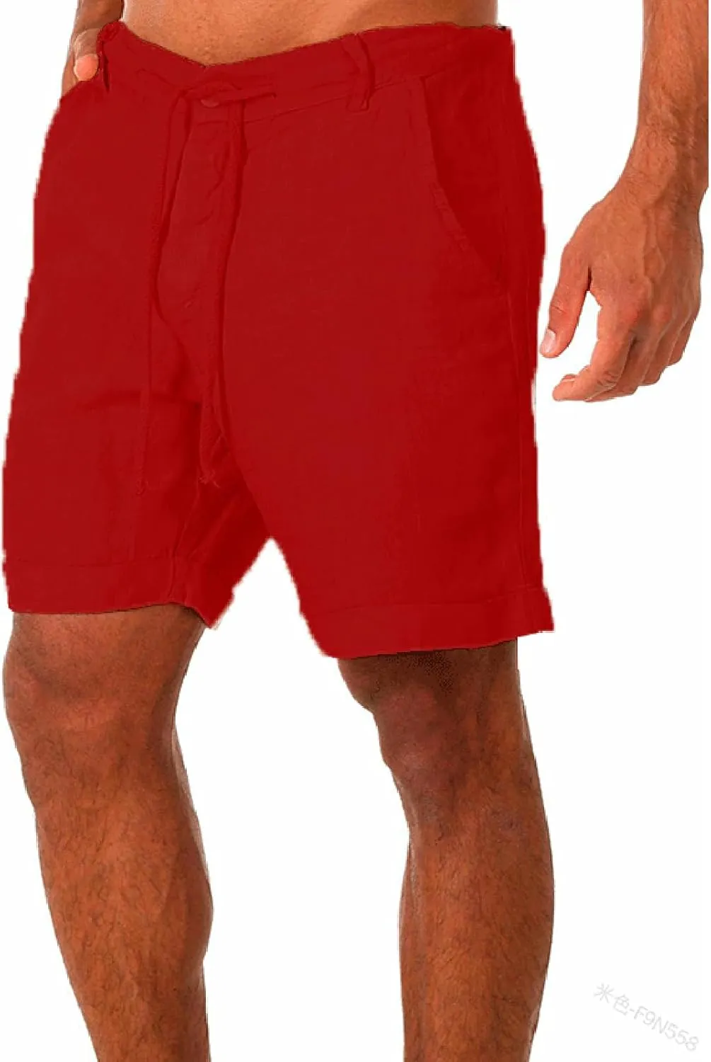 Mens Shorts Casual Drawstring Linen Shorts Loose Fit Stretch Workout Athletic Shorts Summer Beach Wear