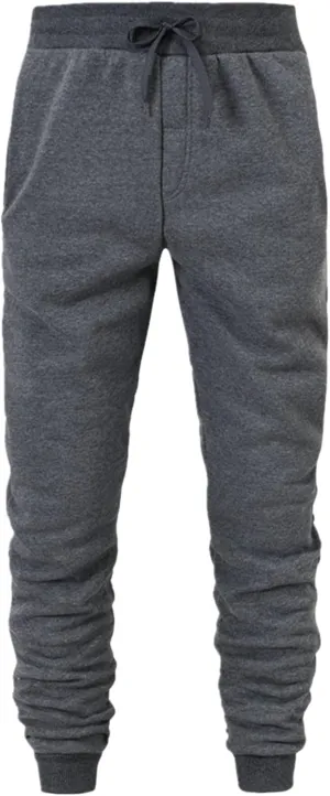 Mens Sporty Jogger Sweatpants Solid Color Workout Cinch Bottom Sweatpants Comfy Tapered Baggy Travel Pants