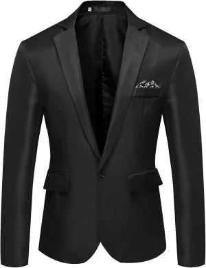 Mens Suit Jackets, Casual One Button Slim Fit Blazers Suit Separates Coat, Sport Coats Pockets Wedding Party