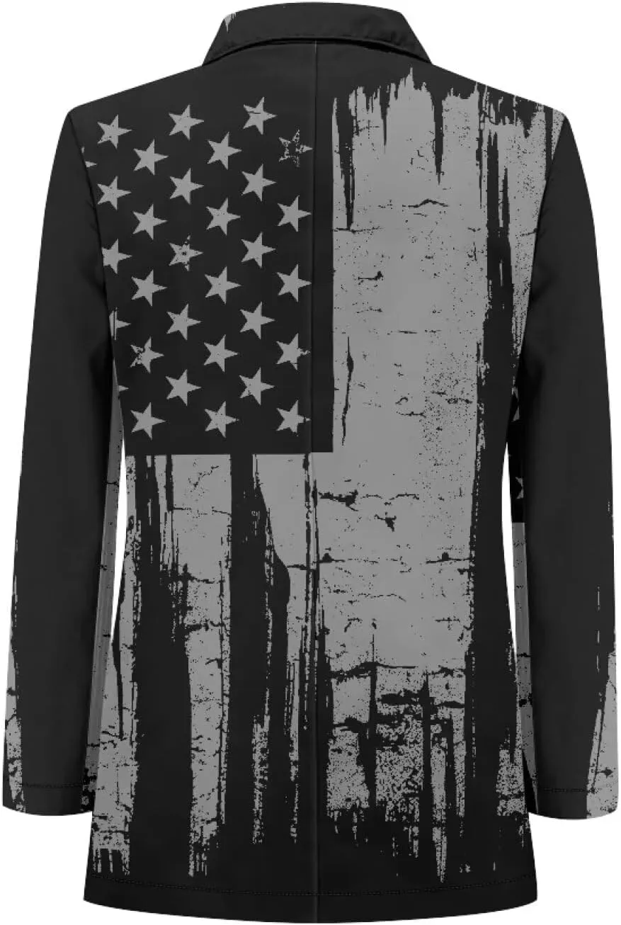 Men's Suits Blazers Single-Breasted Vintage Slim Fit Dress Suit Jacket Long-Sleeved Outwears with Multi-Pocket