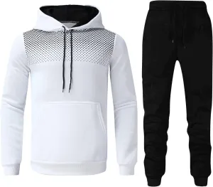 Men's Sweatsuits Track Suits Mens Full-Zip Sweatshirts Jogger Sweatpants Warm Sports Suit Gym Training Wear