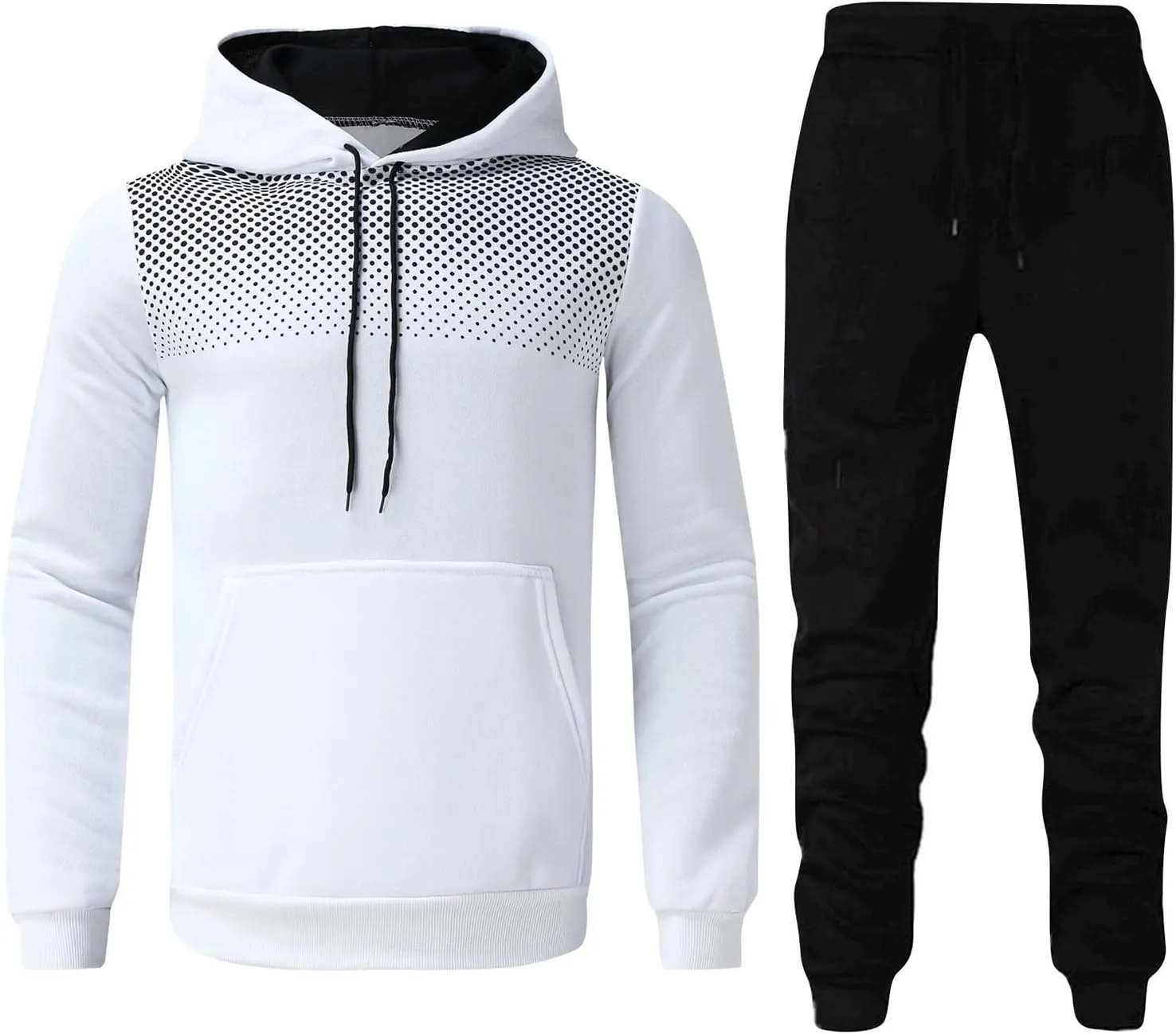 Men's Sweatsuits Track Suits Mens Full-Zip Sweatshirts Jogger Sweatpants Warm Sports Suit Gym Training Wear