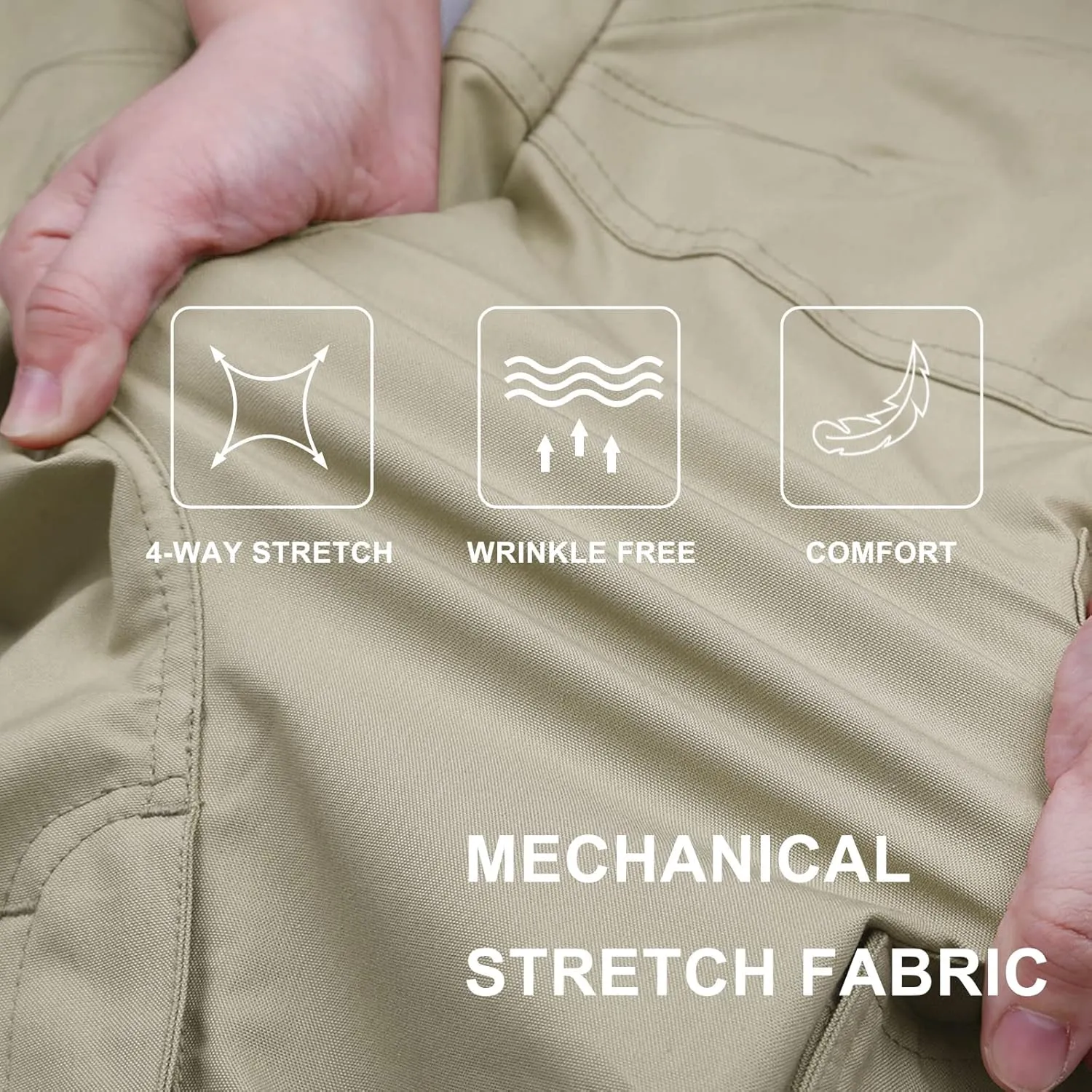 Men's Tactical Shorts 8.5 Inches Flex Stretch Ripstop Work Cargo Shorts Waterproof Hiking Shorts