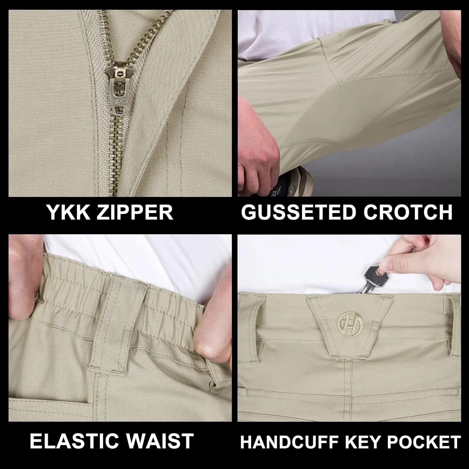 Men's Tactical Shorts 8.5 Inches Flex Stretch Ripstop Work Cargo Shorts Waterproof Hiking Shorts