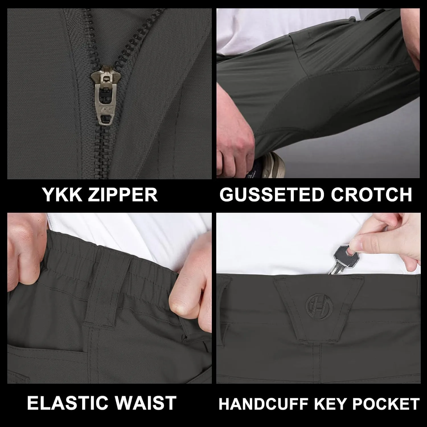 Men's Tactical Shorts 8.5 Inches Flex Stretch Ripstop Work Cargo Shorts Waterproof Hiking Shorts