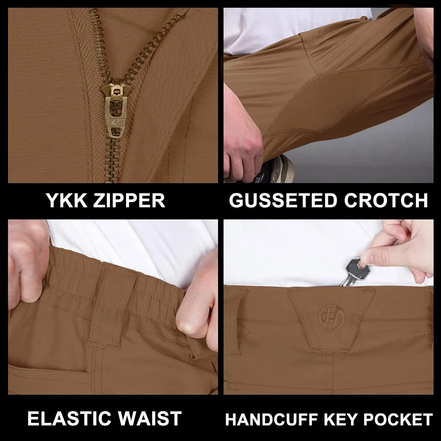 Men's Tactical Shorts 8.5 Inches Flex Stretch Ripstop Work Cargo Shorts Waterproof Hiking Shorts