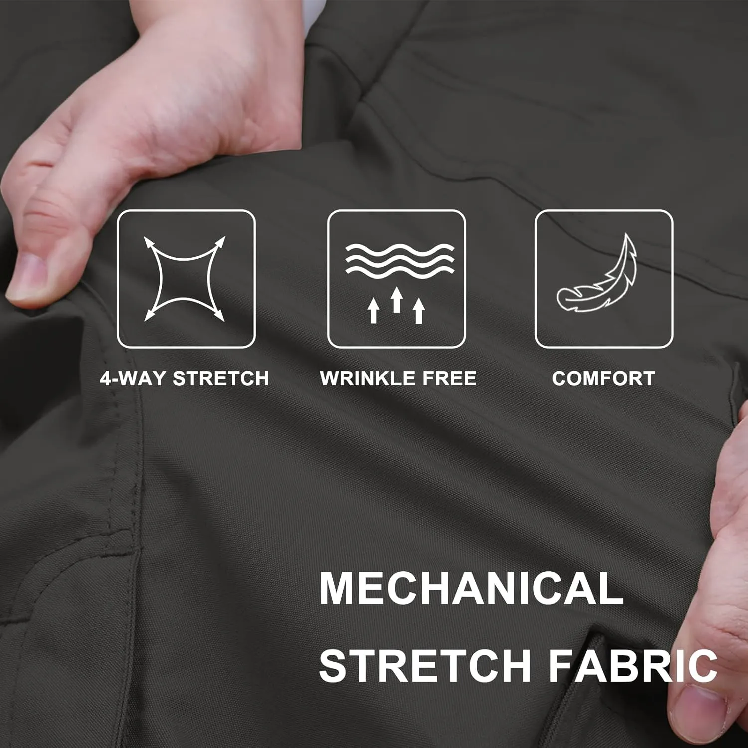Men's Tactical Shorts 8.5 Inches Flex Stretch Ripstop Work Cargo Shorts Waterproof Hiking Shorts