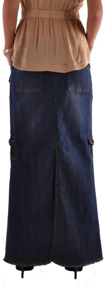 Midi Skirts for Women Fashion Straight Long Mid Waist Womens Denim Button Front Pocket Maxi Skirts 12 Drop Bed