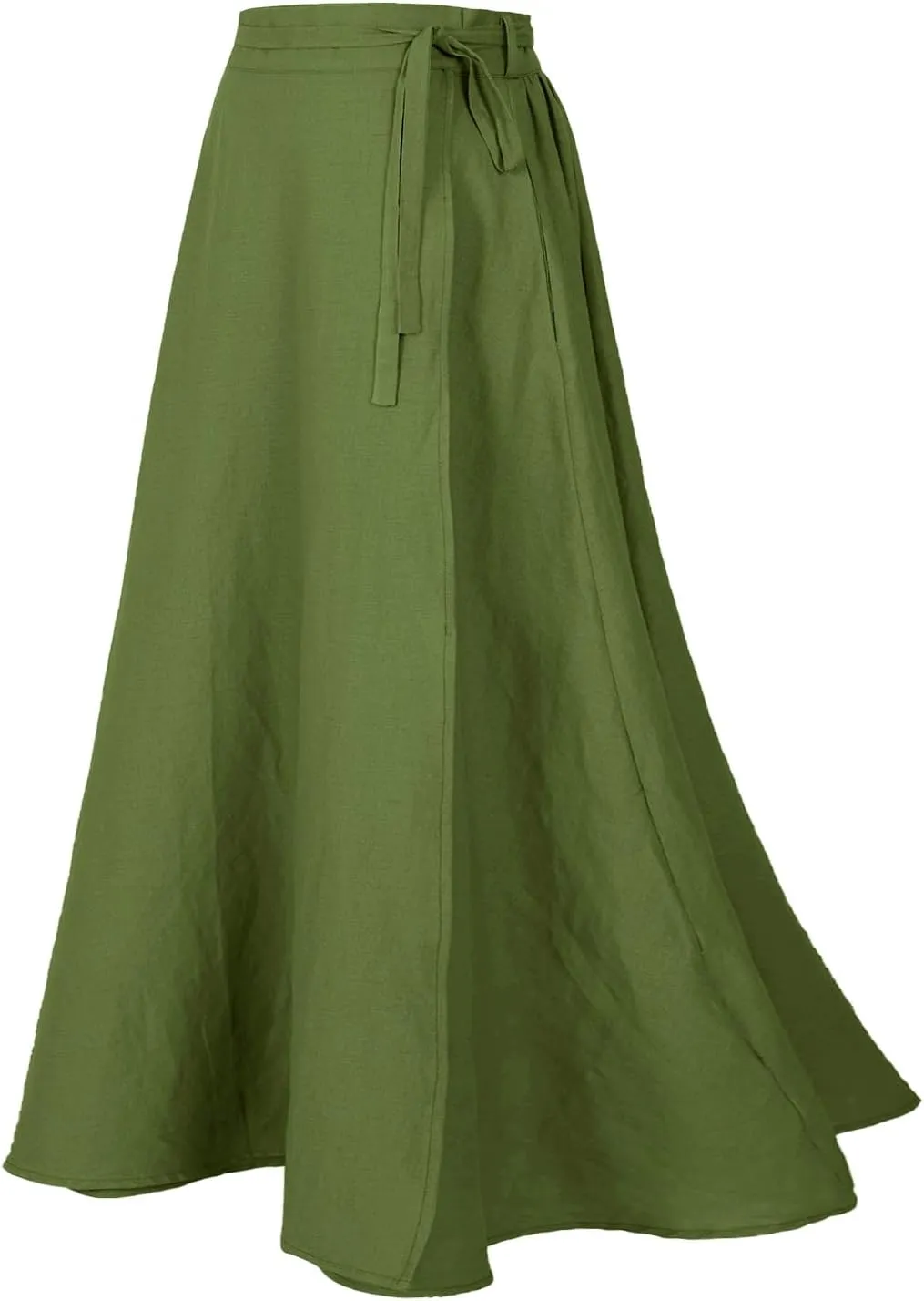 Mingyuezai Womens Wrap Skirt Ankle-Length Vintage Linen Skirts