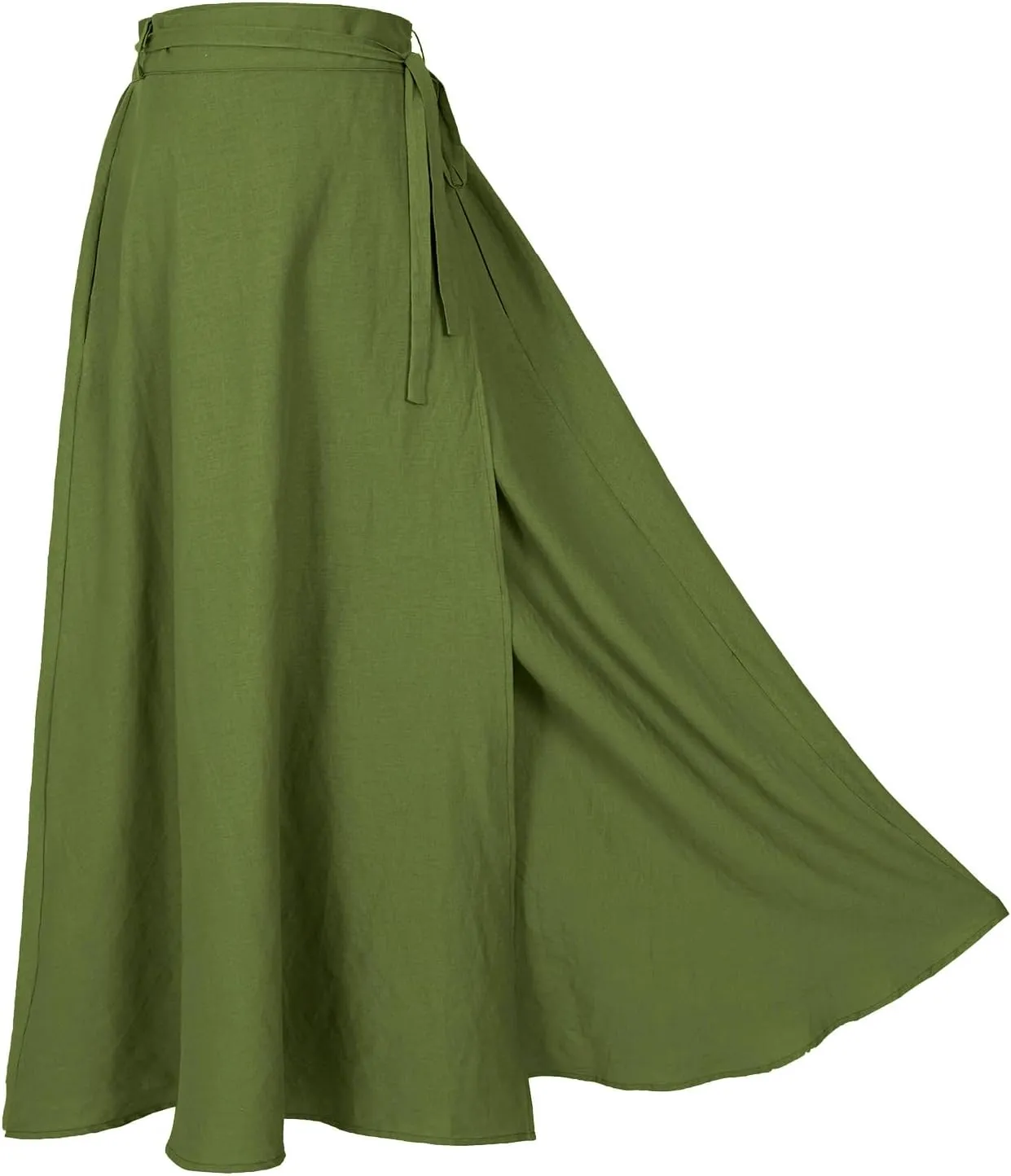 Mingyuezai Womens Wrap Skirt Ankle-Length Vintage Linen Skirts