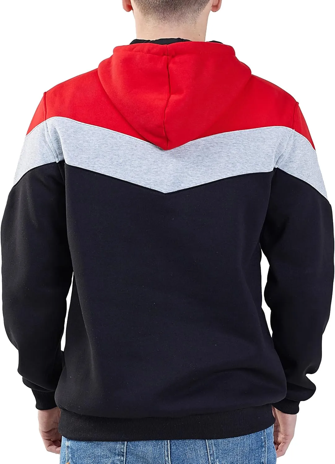 MOONCOLOUR Men's Fashion Novelty Color Block Hoodies Long Sleeve Fleece Hooded Pullover Sweatshirts with Pockets