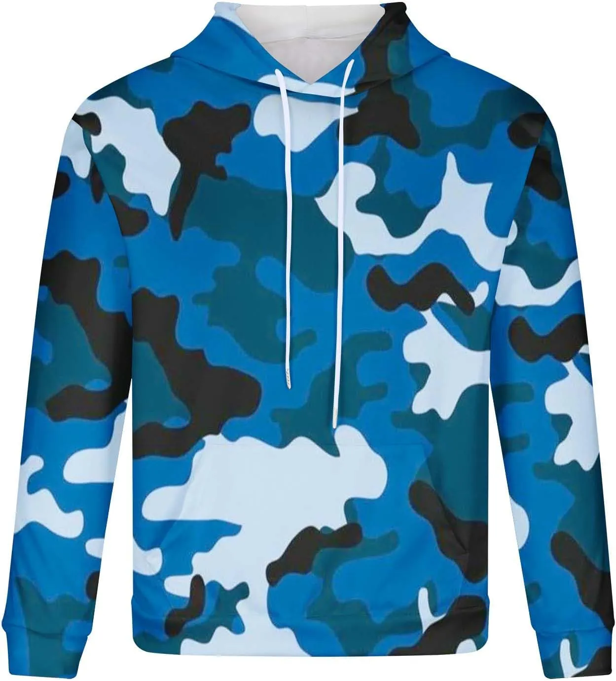 Muscularfit Camo Sweatshirt Hoodie for Men 2023 Fall Fashion Drawstring Casual Loose Long Sleeve Pullover Camouflage Shirts