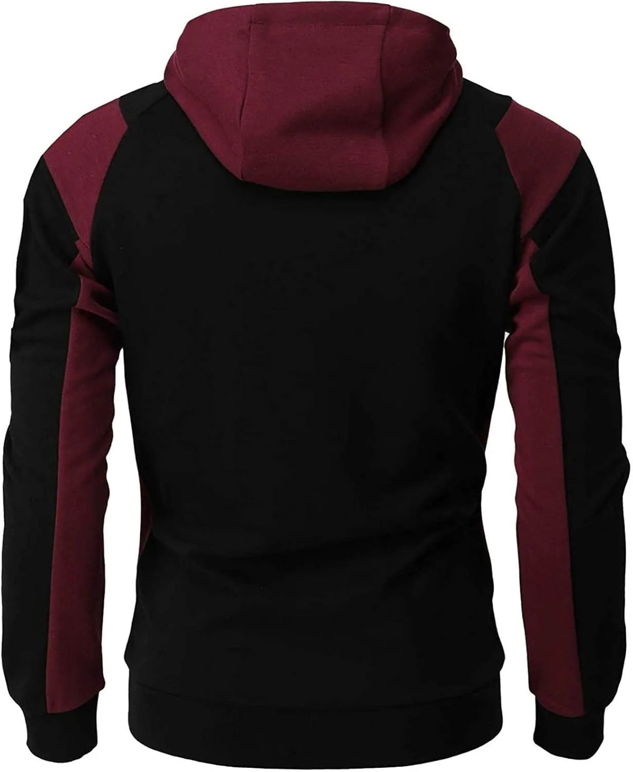 Muscularfit Hoodies for Men Zip Up With Designs Causal Color Block Pullover Crewneck Sweatshirts Slim Fit Workout Sport Shirt