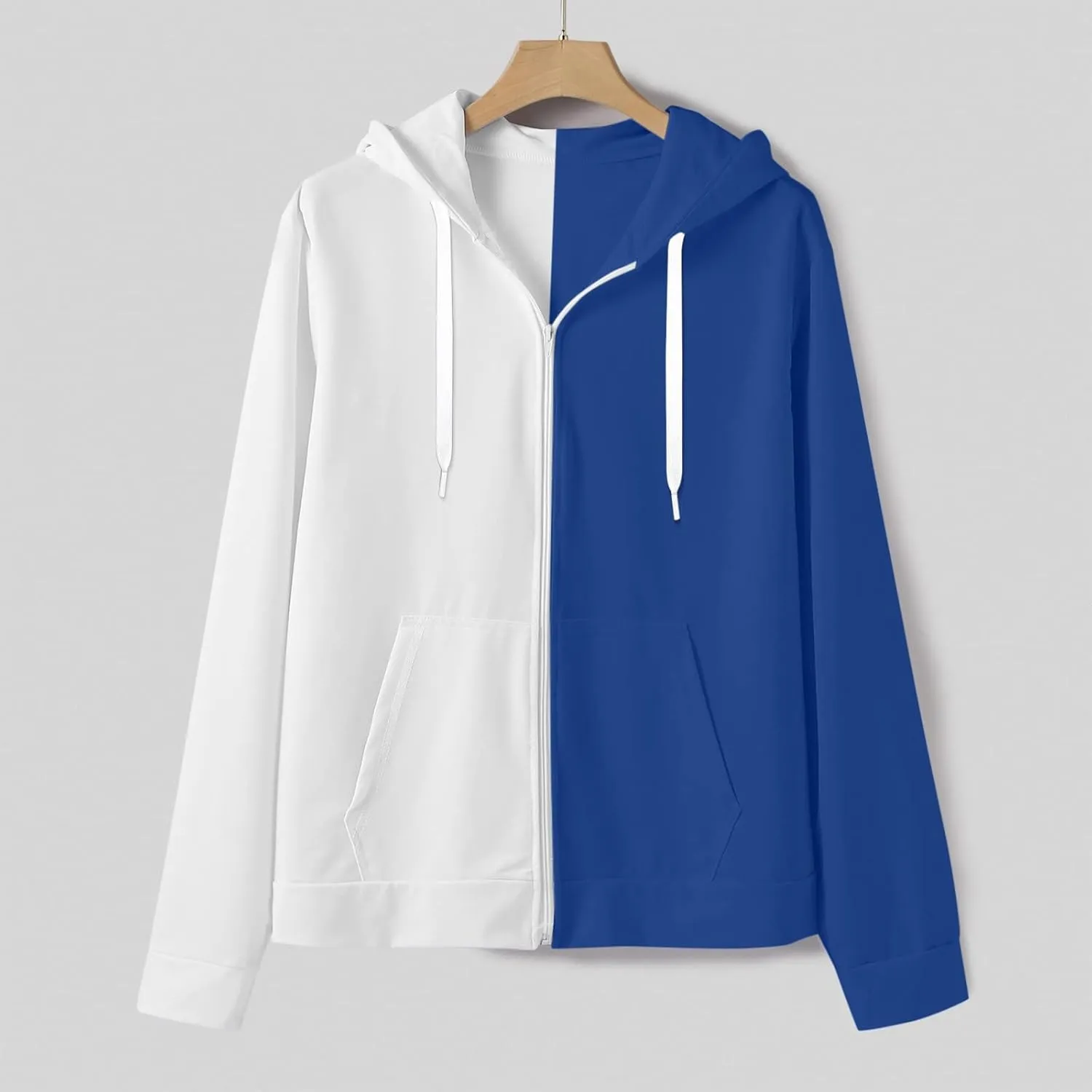 Muscularfit Oversized Sweatshirts for Men Loose Fit Long Sleeve Color Block Drawstring Pullover Hoodies Crewneck Causal Shirt