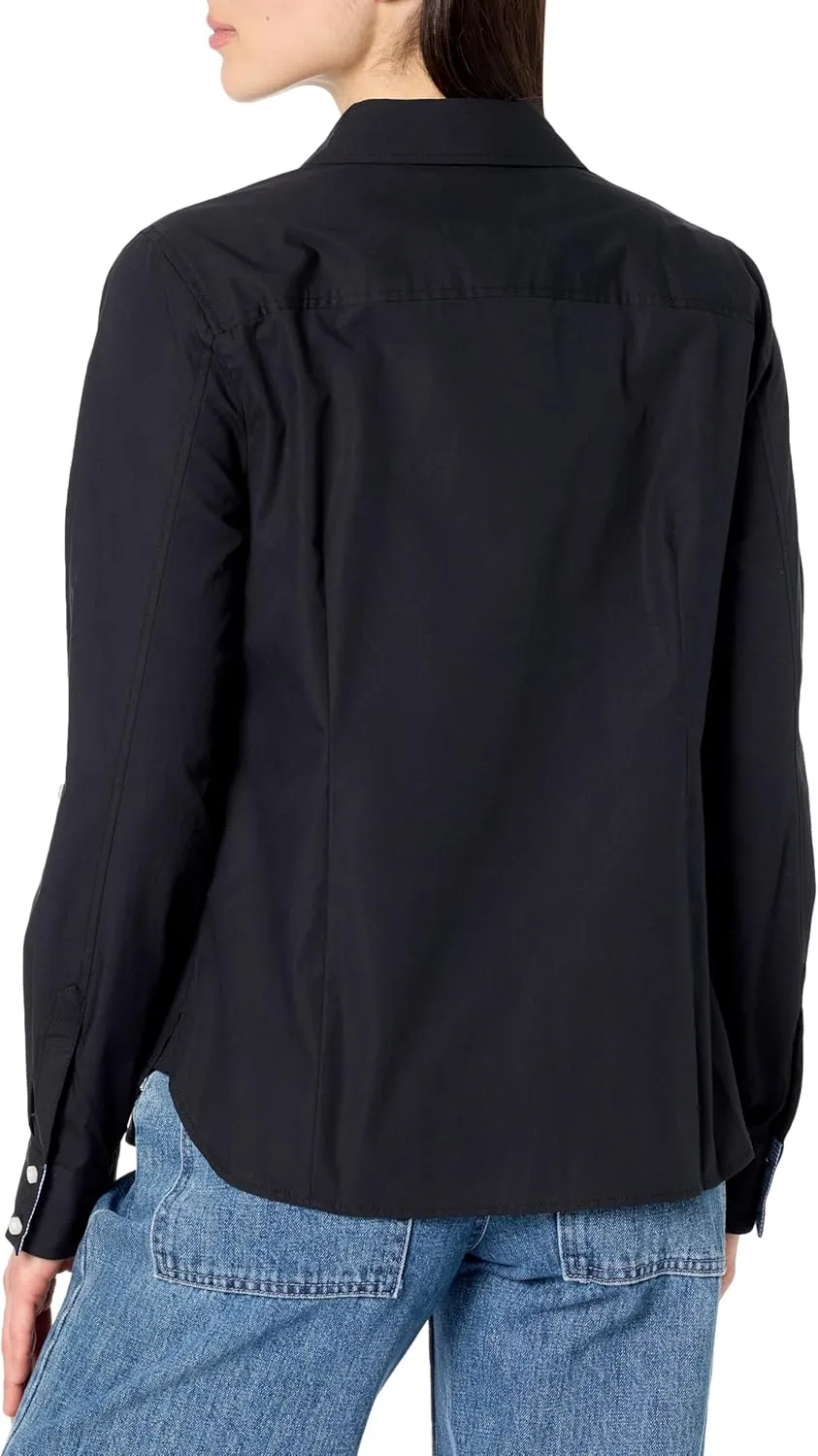 Nautica Women's Button Front Long Sleeve Roll Tab Shirt