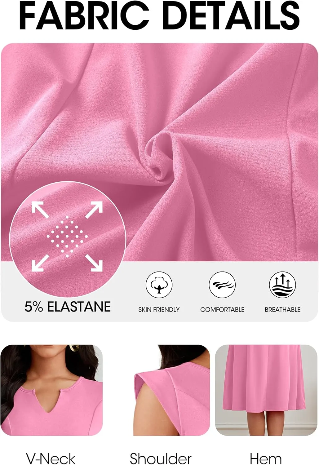 Nmoder Midi Dresses for Women Casual Elegant Fit and Flare Dress Sleevelesss A Line V Neck Church Wedding Guest Dress