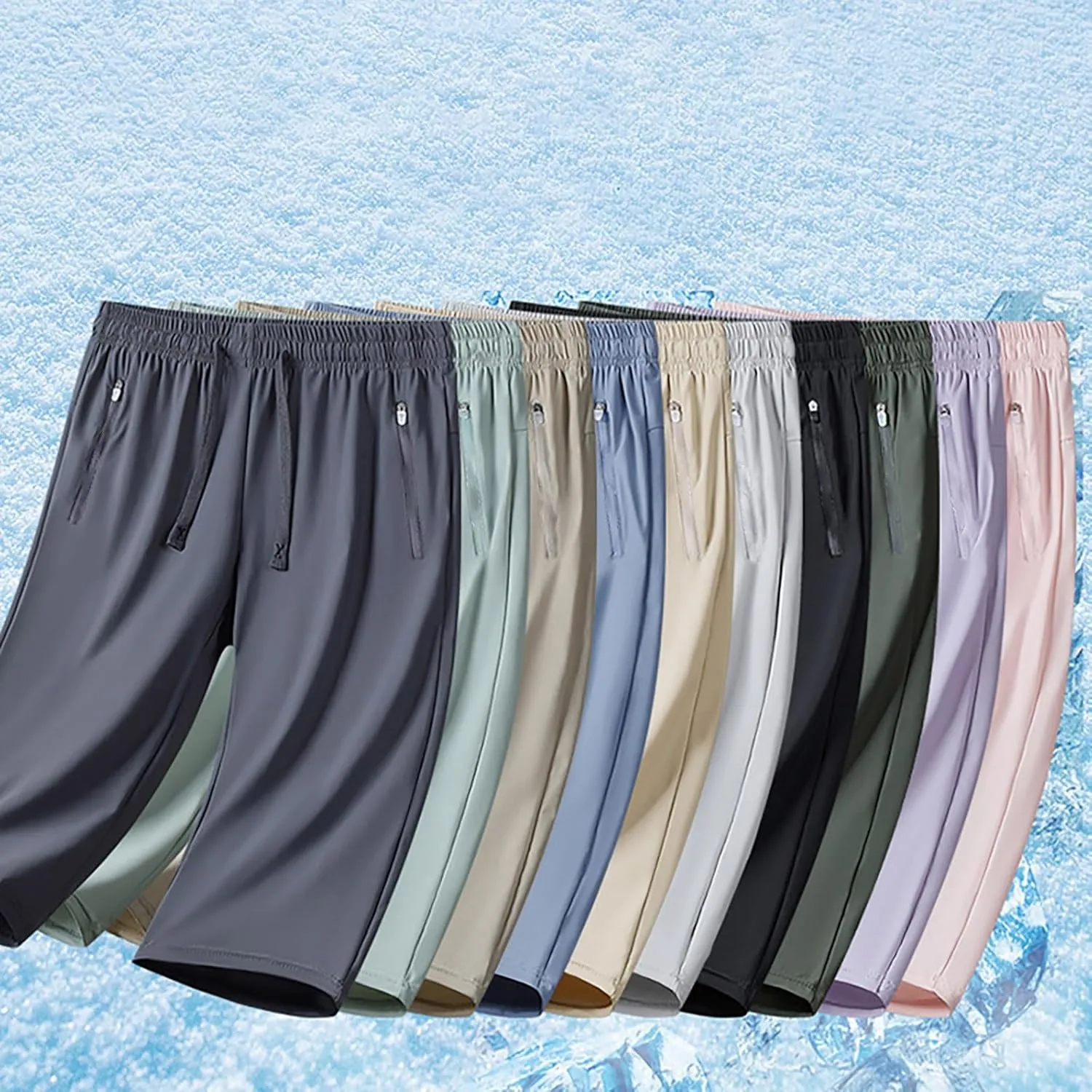 Onavee Iced Active Shorts for Women Women's Ice Silk Quick Drying Stretch Pants Ultra Stretch Breathable Casual Pants