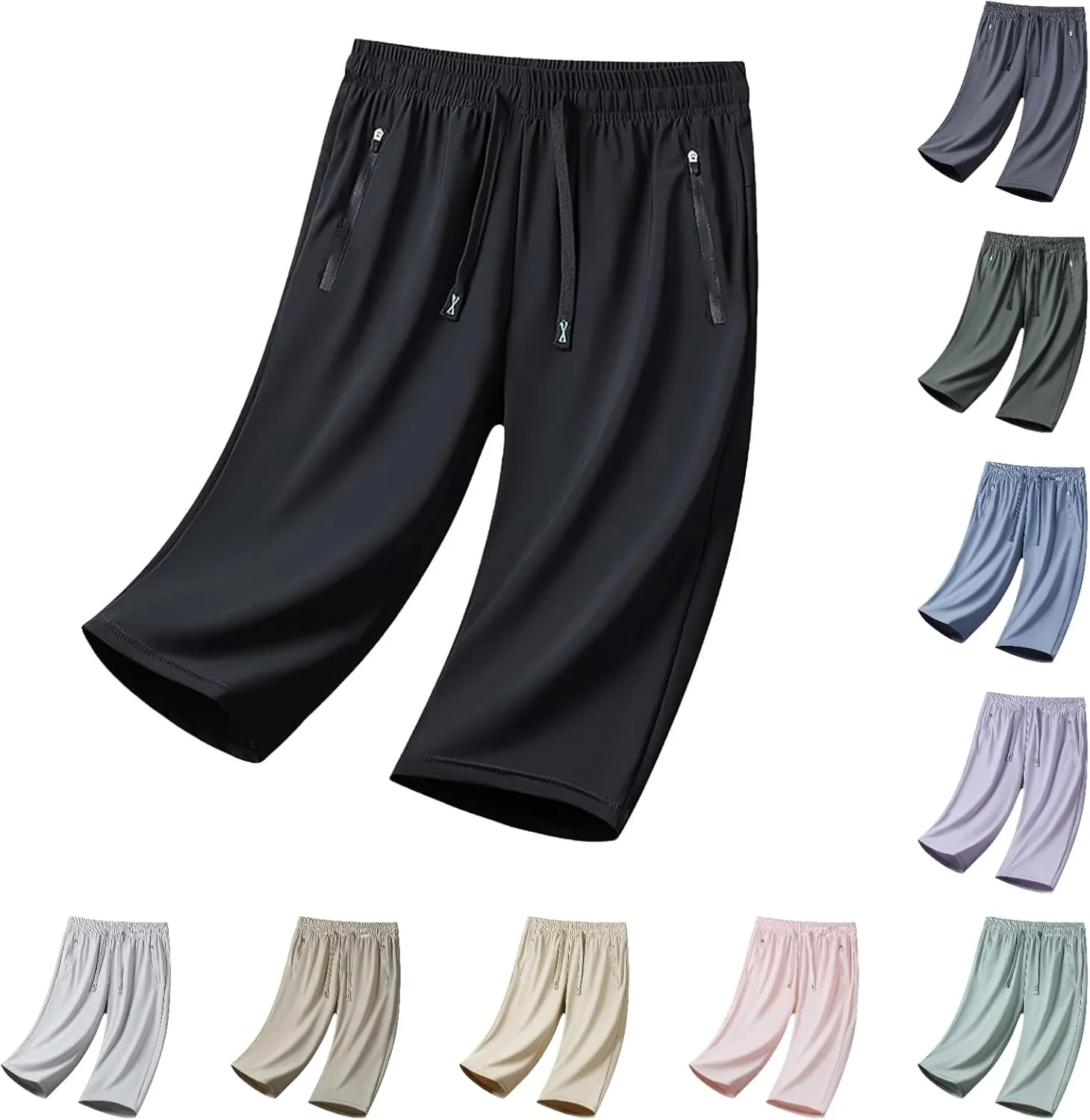 Onavee Iced Active Shorts for Women Women's Ice Silk Quick Drying Stretch Pants Ultra Stretch Breathable Casual Pants