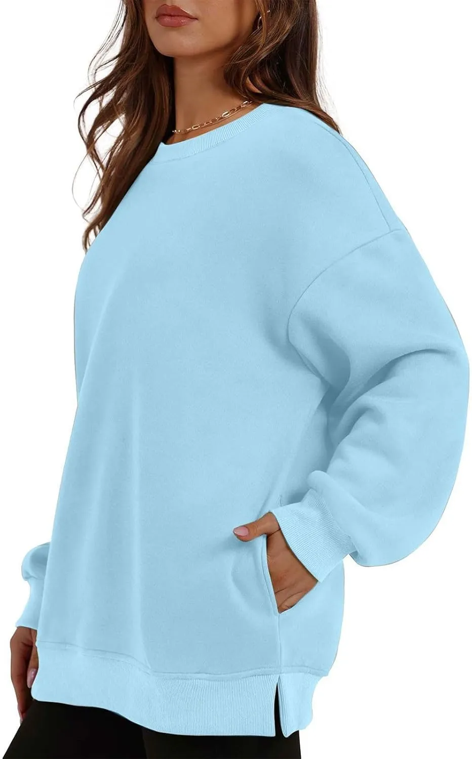 Oversized Crewneck Sweatshirts For Women Fleece Long Sleeve Pullover Tops Fall Fashion Outfits 2024 Winter Sweaters