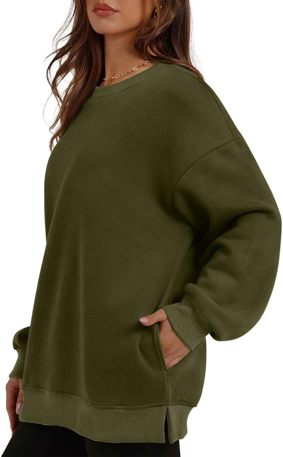 Oversized Crewneck Sweatshirts For Women Fleece Long Sleeve Pullover Tops Fall Fashion Outfits 2024 Winter Sweaters