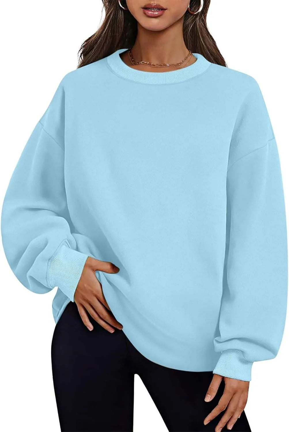 Oversized Crewneck Sweatshirts For Women Fleece Long Sleeve Pullover Tops Fall Fashion Outfits 2024 Winter Sweaters