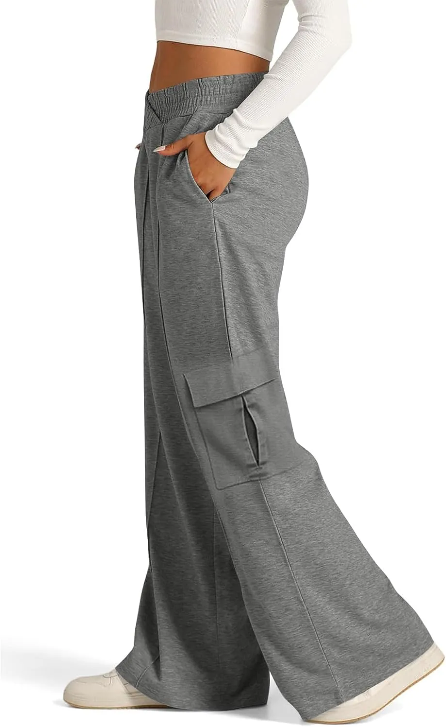 Oversized Wide Leg Sweatpants Women Crossover Low Rise Cargo Sweatpants Straight Leg Baggy Sweatpants Lounge Pants