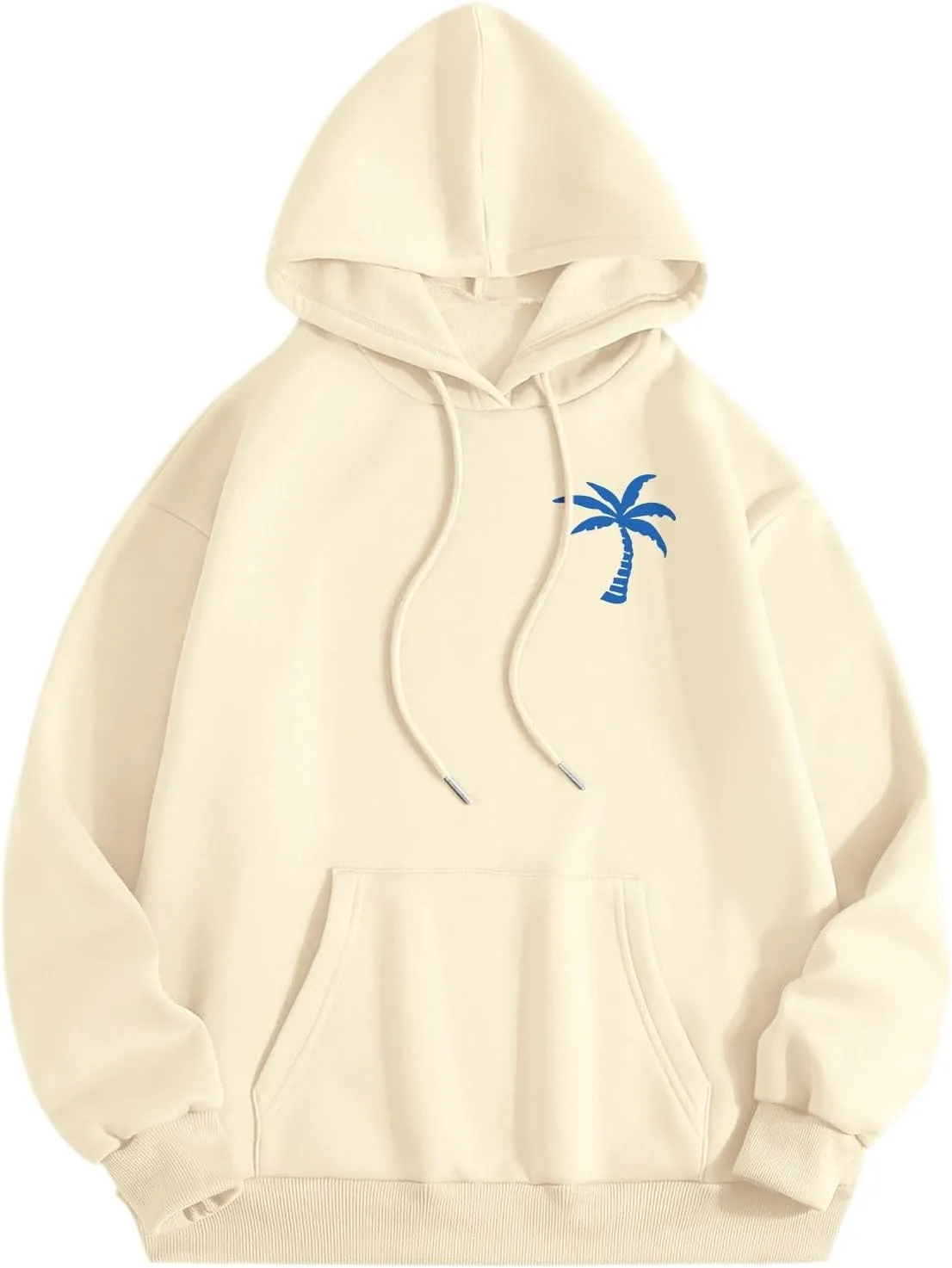 Palm Puff Hoodies Meet Me at The Ocean Graphic Hoodie For Women Long Sleeve Preppy Sweatshirts Oversized Pullover