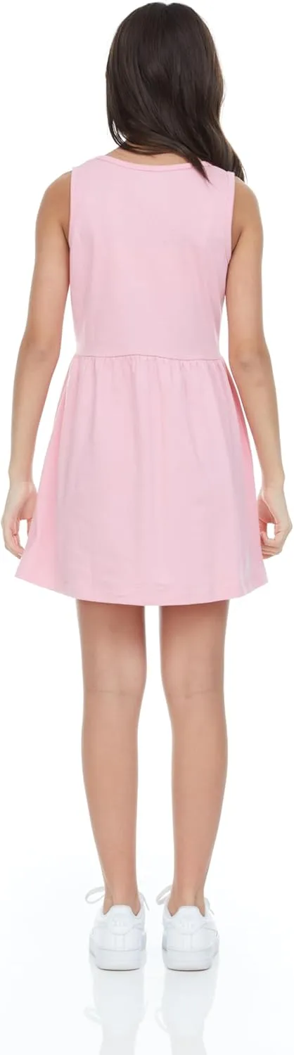Pink Angel 3-Pack Girls' Dresses, Kids Casual Fit and Flare Sleeveless Summer Dress & School Outfit, 100% Cotton