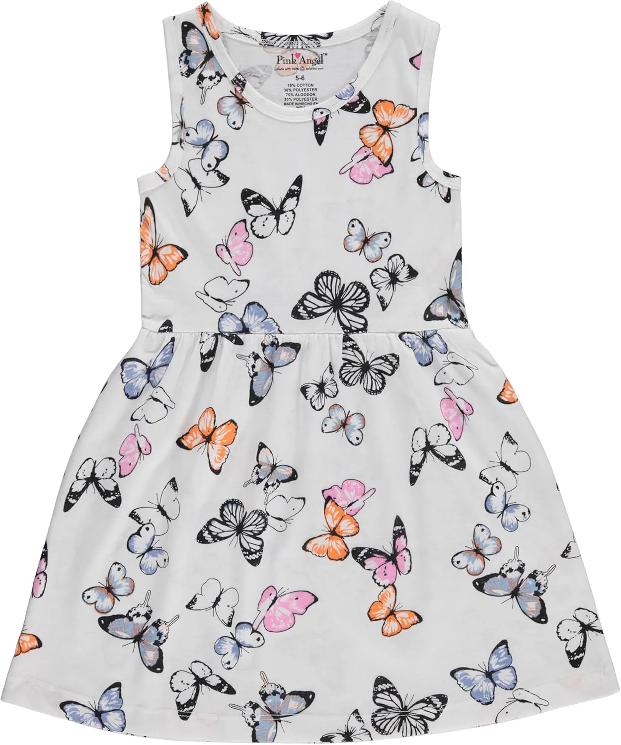 Pink Angel 3-Pack Girls' Dresses, Kids Casual Fit and Flare Sleeveless Summer Dress & School Outfit, 100% Cotton