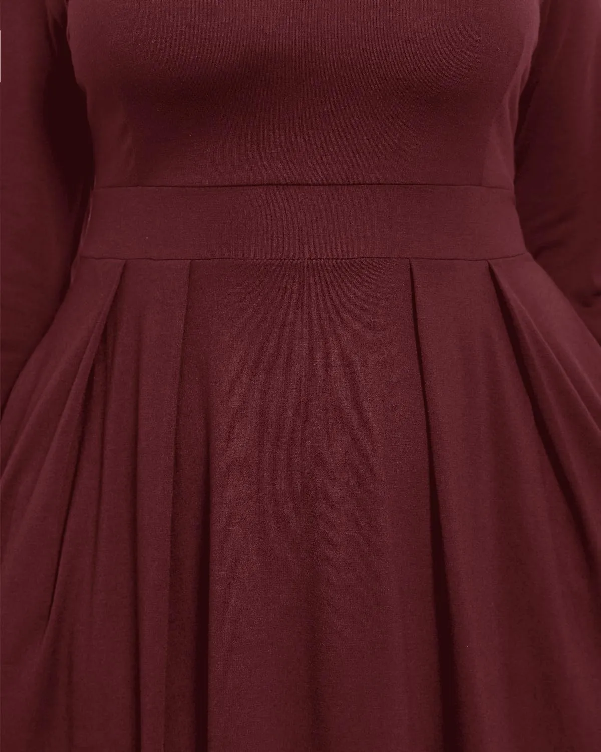 Pinup Fashion Plus Size Work Dresses - Fall Church Office Semi Formal Fit and Flare Midi Dress with Pockets