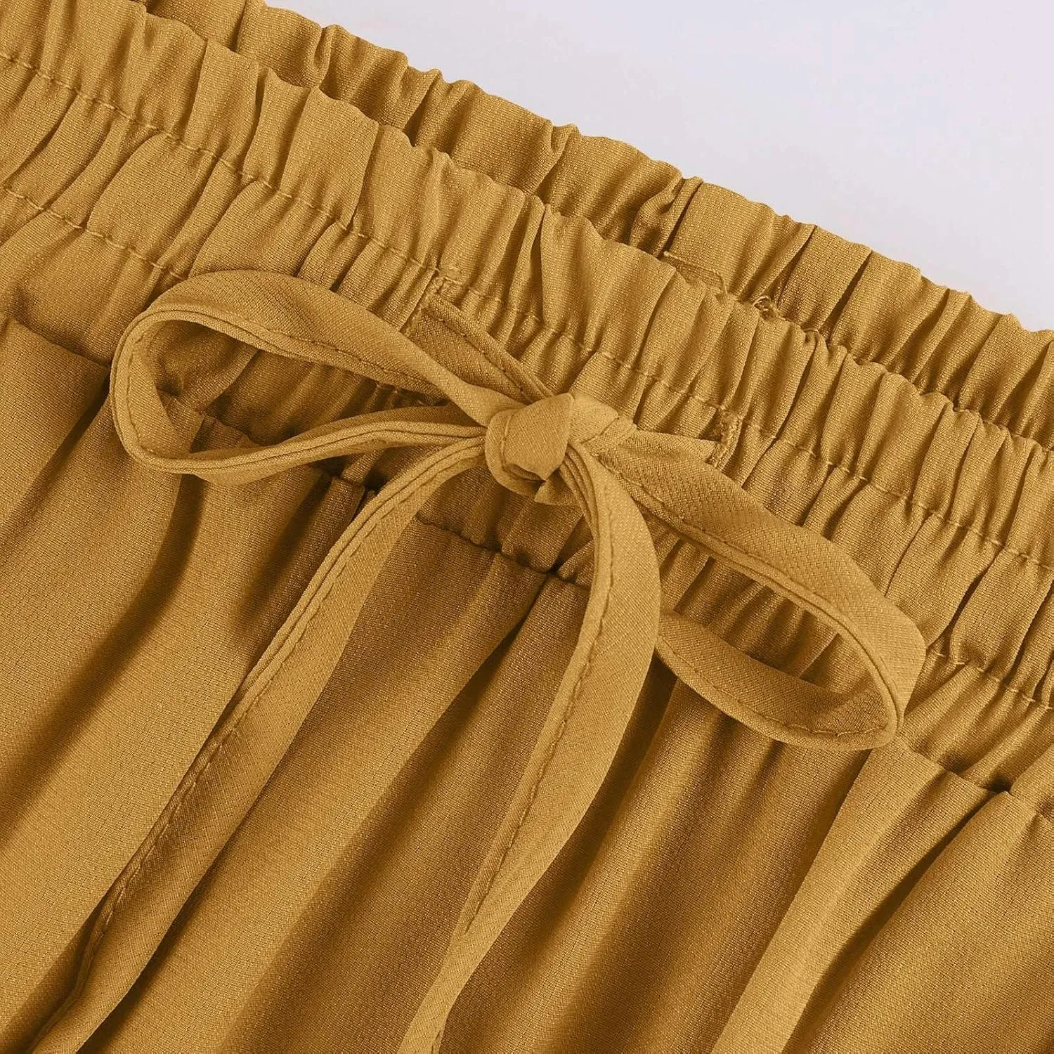 Pleated Long Skirts for Women Summer Casual Elastic High Waisted Skirts A-Line Flowy Swing Maxi Skirt with Pockets