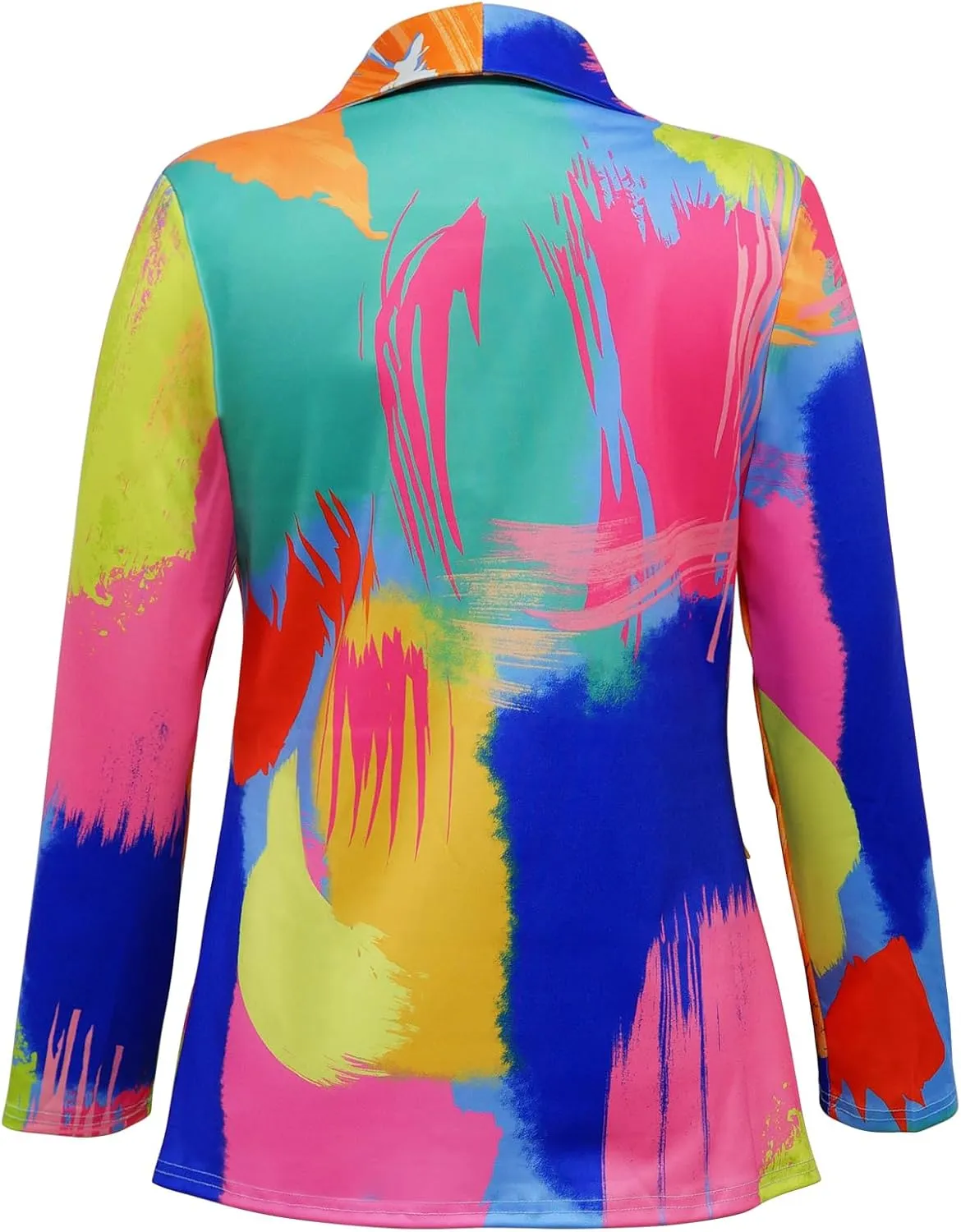Plus Size Blazers for Curvy Women Sexy Trendy Colorful Oversize Graphic Open Front Jackets