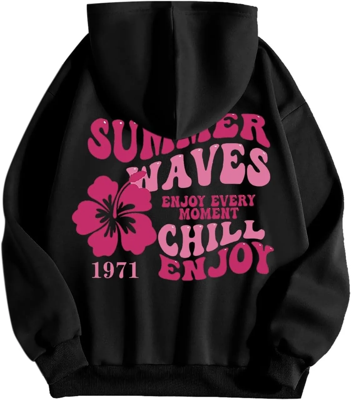 Preppy Hoodies Womens Pink Hoodie Fall Graphic Long Sleeve Drawstring Hooded Pocket Pullover Sweatshirts
