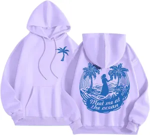 Puff Graphic Oversized Hoodies for Women Teen Girls Kids Trendy Cute Preppy Sweatshirt Long Sleeve Y2K Tops with Pockets