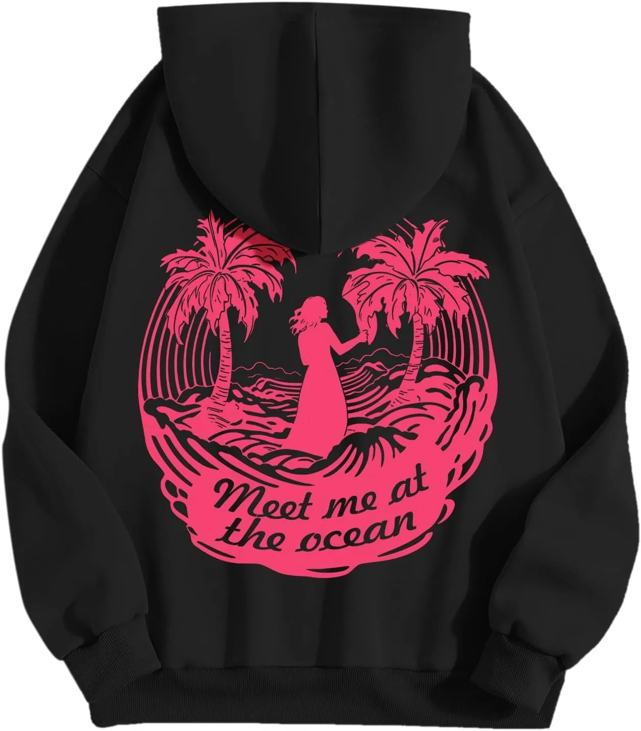 Puff Graphic Oversized Hoodies for Women Teen Girls Kids Trendy Cute Preppy Sweatshirt Long Sleeve Y2K Tops with Pockets