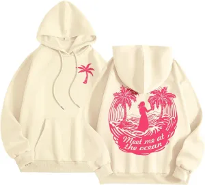 Puff Graphic Oversized Hoodies for Women Teen Girls Kids Trendy Cute Preppy Sweatshirt Long Sleeve Y2K Tops with Pockets